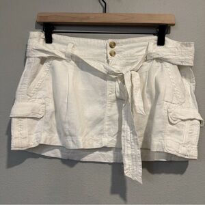 abercrombie fitch Y2K Cargo Micro Skirt Belted Low Rise Preppy Academia 8